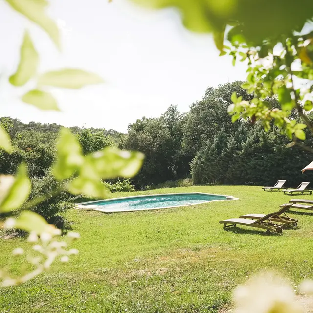 Vue jardin et piscine