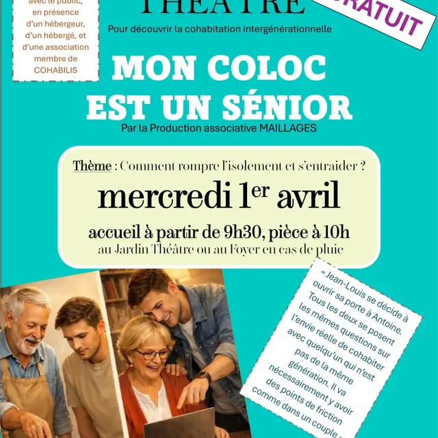 Matinée théâtre Mon coloc est un sénior_Le Val