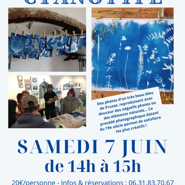 Atelier créatif: le Cyanotype ou procédé au Bleu de Prusse_Tourrettes