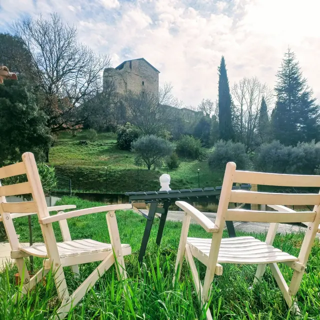Le repaire des muses, Gréoux, terrasse
