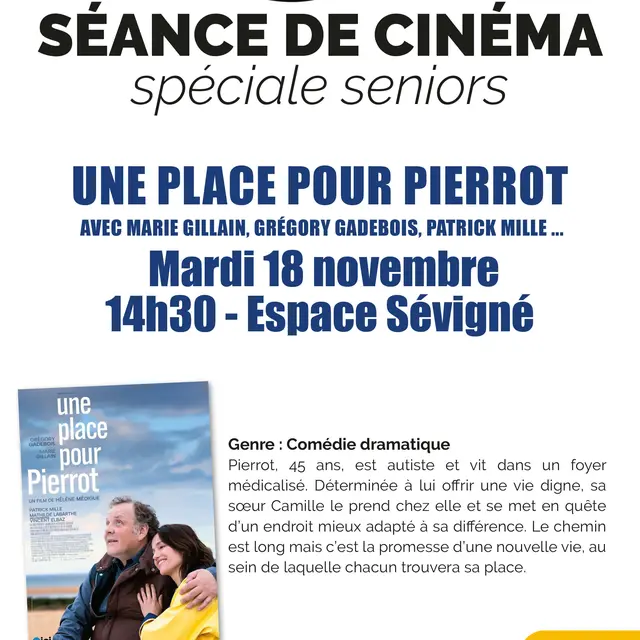 Ciné Seniors - Une place pour Pierrot_Lambesc