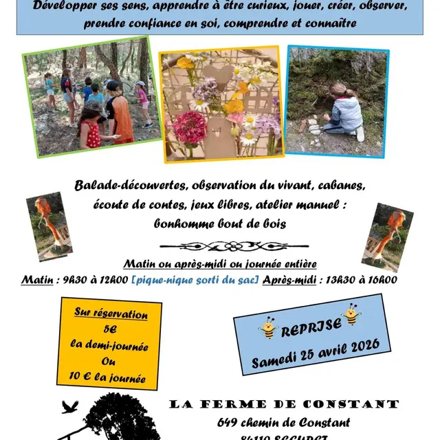 Atelier Forêt pour enfants à la Ferme de Constant_Séguret