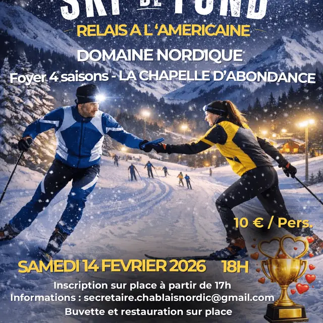 Relais à l'américaine - Course de ski de fond en nocturne_La Chapelle-d'Abondance