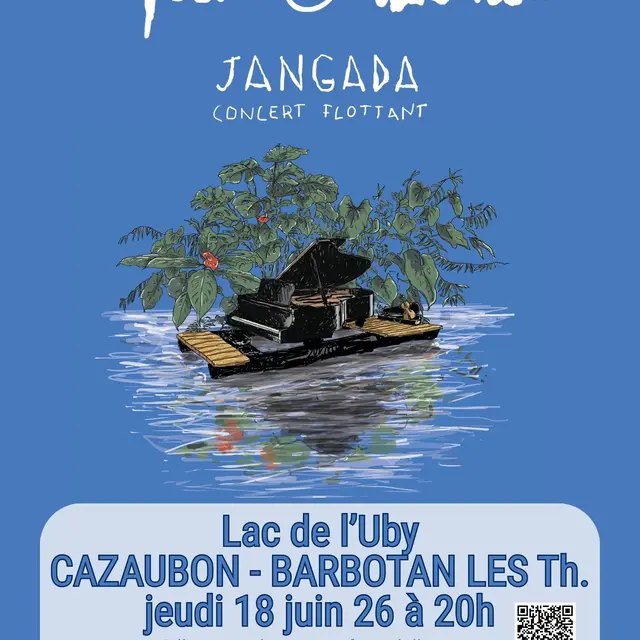 Spectacle Le Piano du Lac - Concert flottant JANGADA au lac de l'Uby de Cazaubon_Cazaubon