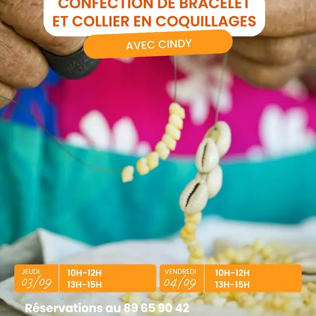 Atelier de confection de bracelet et collier en coquillages_Punaauia