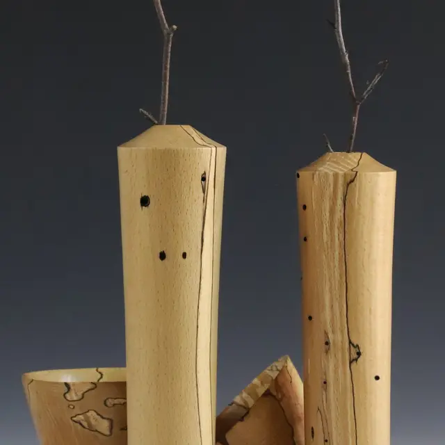 Vases et bols en Hêtre échauffé