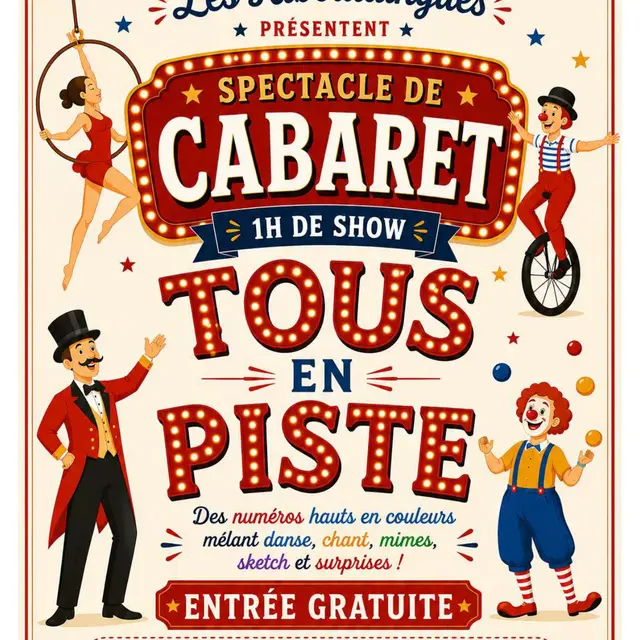 Animation cabaret Les Ribouldingues - Tous en piste_Le Bois-Plage-en-Ré
