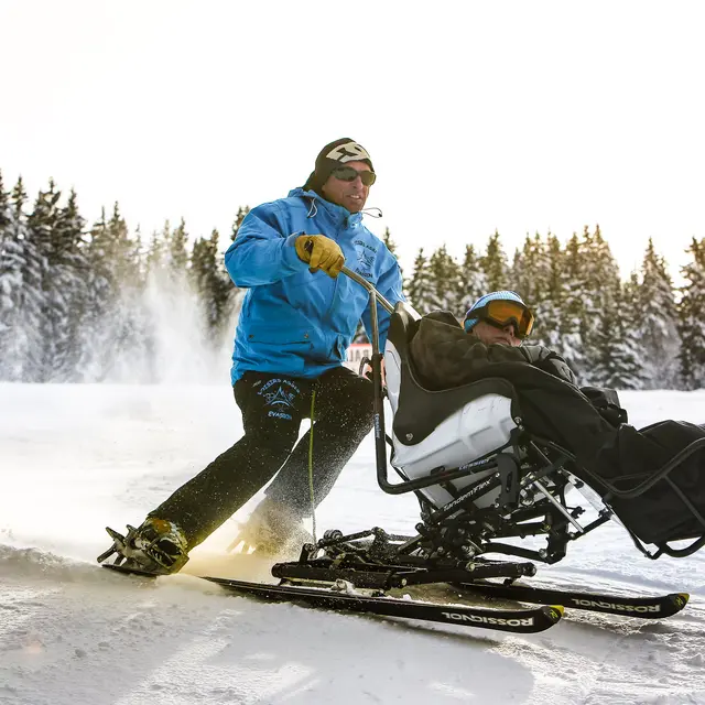 Découverte du domaine skiable de Combloux en Tandemski / Tandem’flex_Combloux