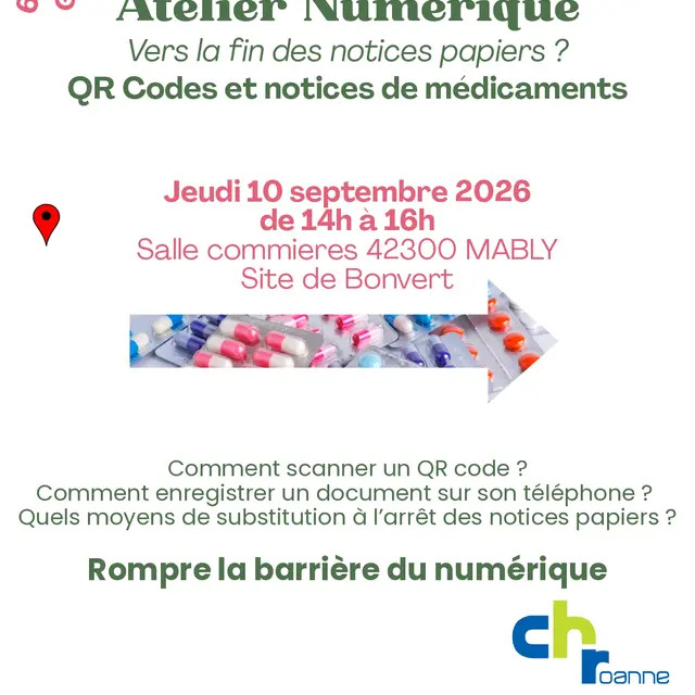 Atelier numérique : Vers la fin des notices papiers ? QR Codes et notices de médicaments_Mably