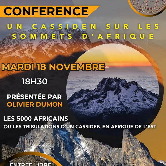 Conférence Les Drailles de la Mémoire - « Un Cassiden sur les sommets d'Afrique »_Cassis