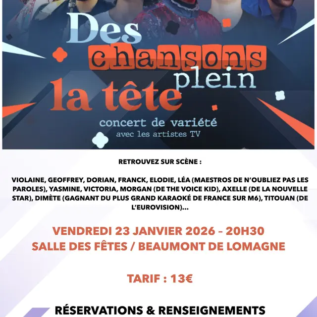Concert Des chansons plein la tête - 2ème édition_Beaumont-de-Lomagne