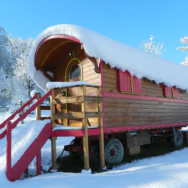 Roulotte vue hiver