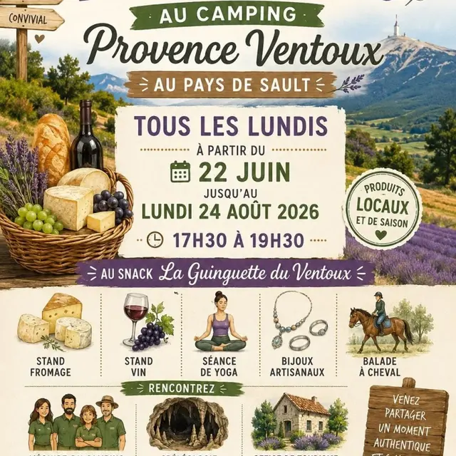 Marché des producteurs au Camping Provence Ventoux_Sault