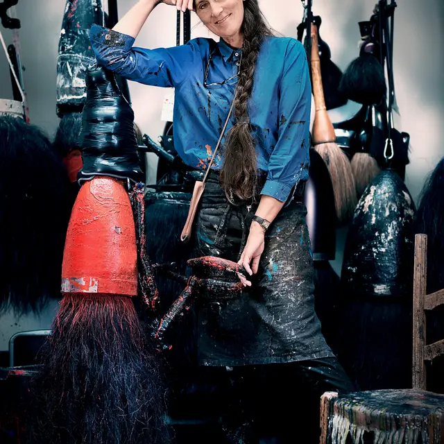 Fabienne Verdier dans son atelier