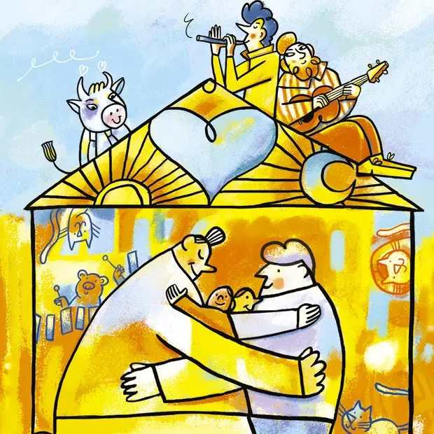Affiche - Une vache sur un mur