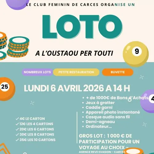 Loto de l'Association le Club Féminin_Carcès