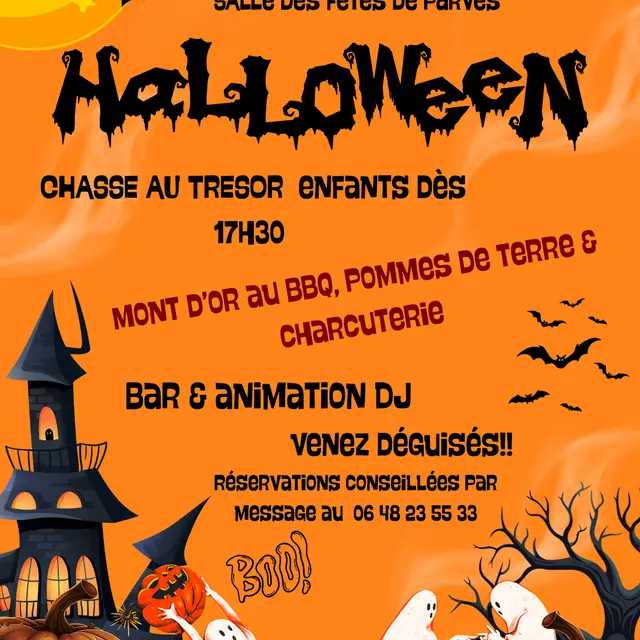 Chasse au trésor d'Halloween, repas et animation DJ_Parves et Nattages