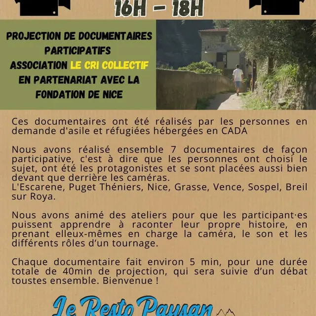 Resto paysan : projection de documentaires participatifs_Breil-sur-Roya