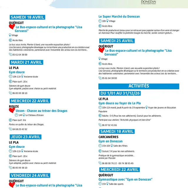 Programme des animations du Donezan_Quérigut