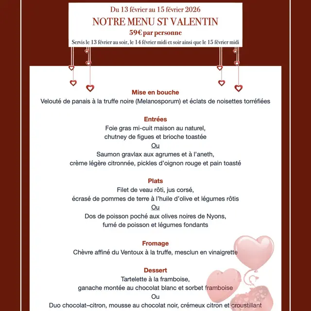 Menu Saint Valentin_Malaucène