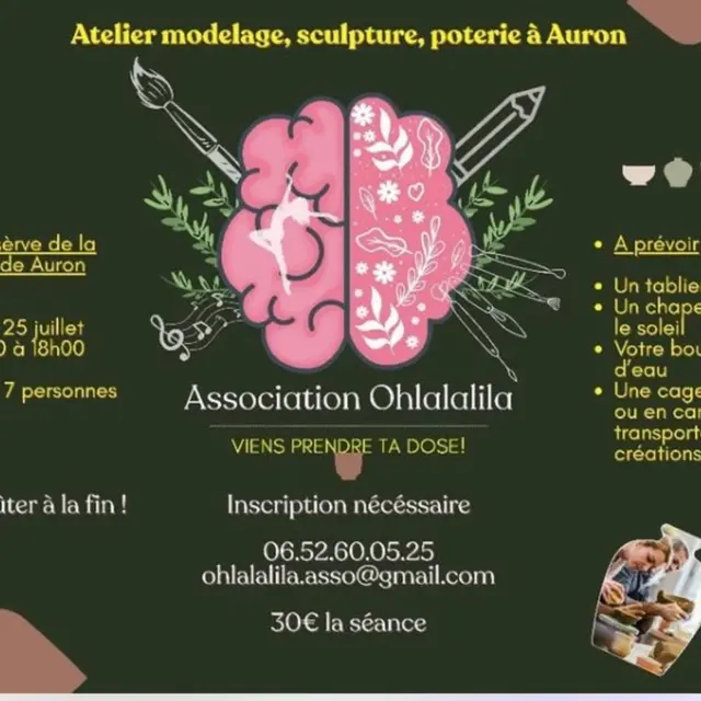 Atelier modelage, sculpture et poterie_Auron