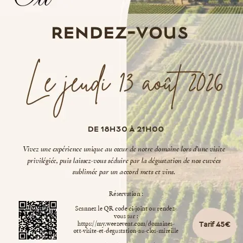 Expérience unique au Clos Mireille le 13 août
