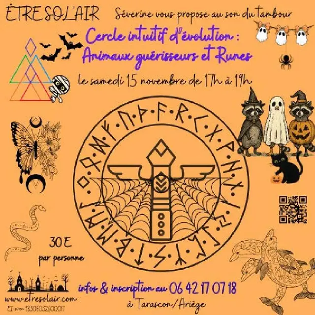 Atelier Cercle intuitif d'évolution : Animaux guérisseurs et Runes_Tarascon-sur-Ariège