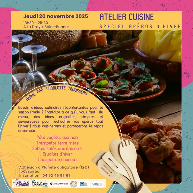Atelier cuisine apéros d'hiver