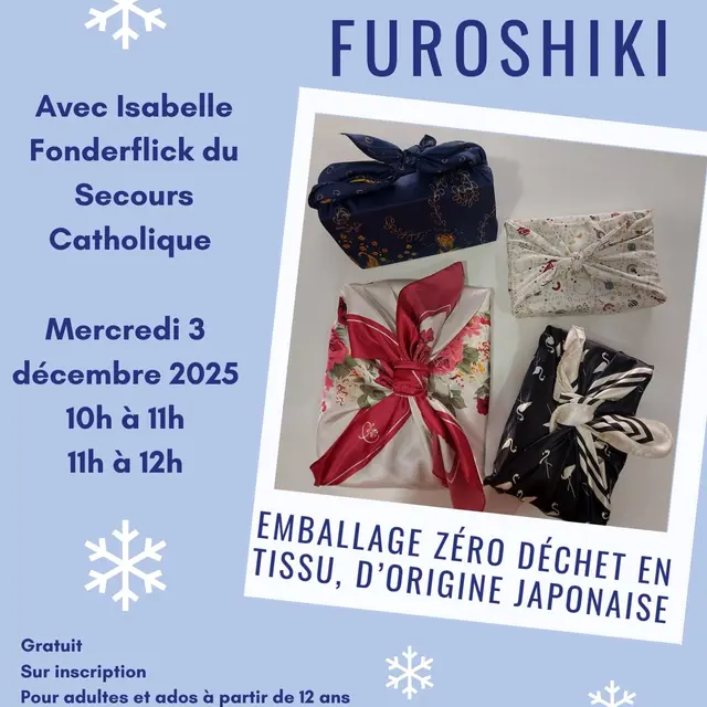 Ateliers furoshiki , emballage cadeau en tissu_Châtillon-sur-Chalaronne