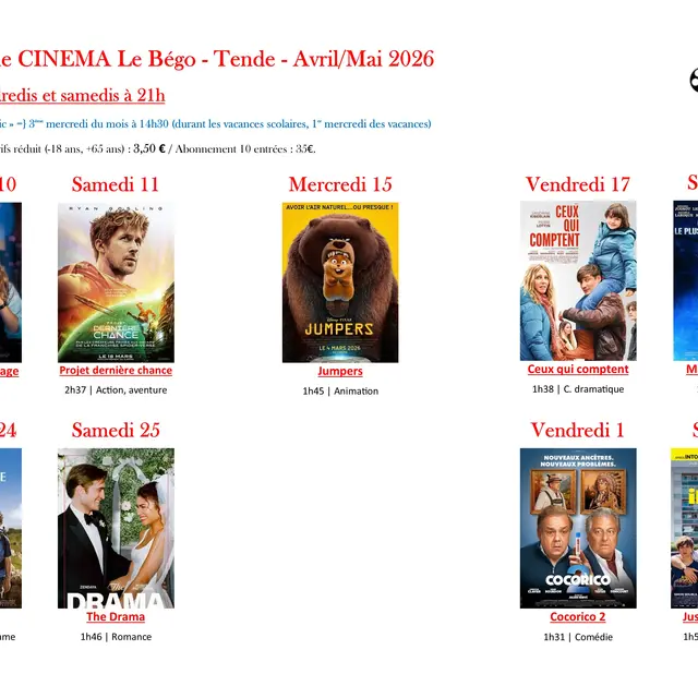 Séances de cinéma à Tende_Tende