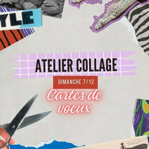 Atelier de collage artistique : les cartes de voeux_Marseille