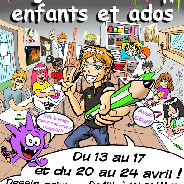 Jeune public - Stage dessin, peinture, BD et manga_Toulon