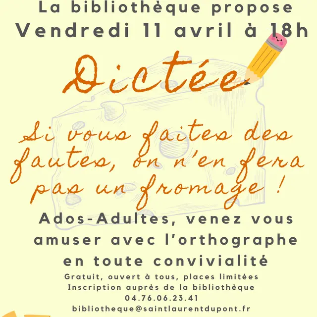 Before fête des fromages : Dictée_Saint-Laurent-du-Pont
