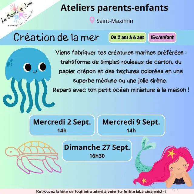Atelier : parents/enfants - Création de la mer ( enfants de 2ans à 6ans)