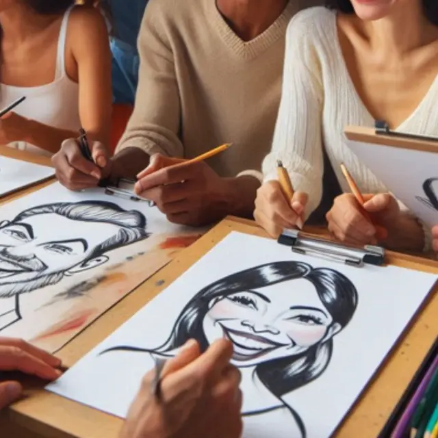 Atelier caricature au RockyPop_Flaine