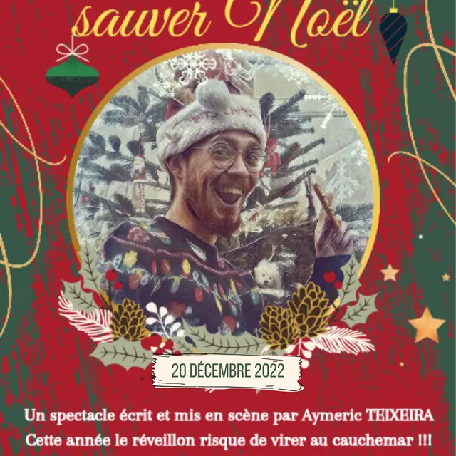 affiche spectacle humouristique noel