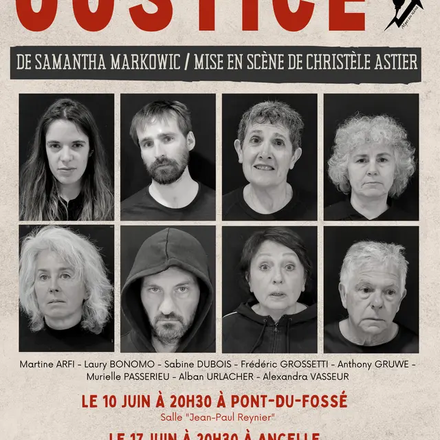 Affiche pièce de théâtre Justice de Samantha Markowic