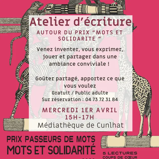 Affiche atelier d'écriture
