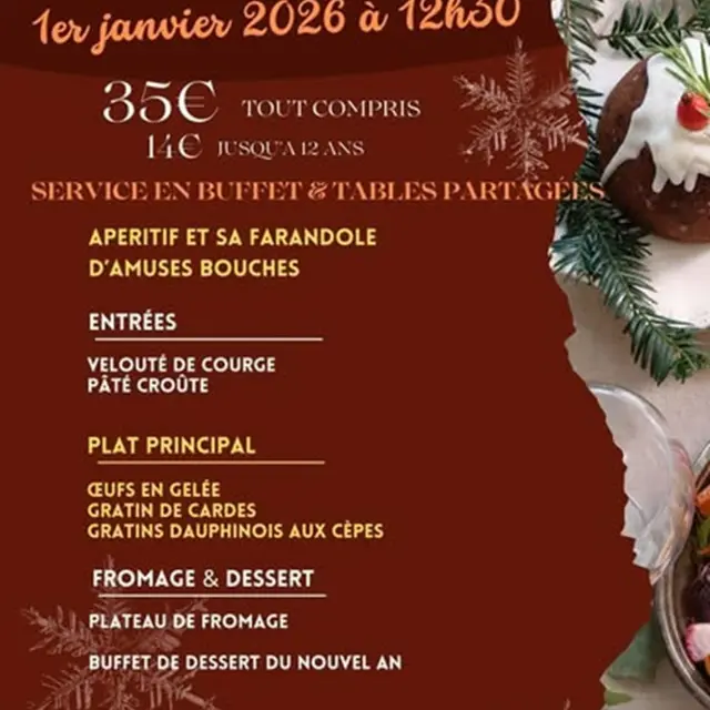 Repas du nouvel an à La Ferme Auberge la Maguette_Sault