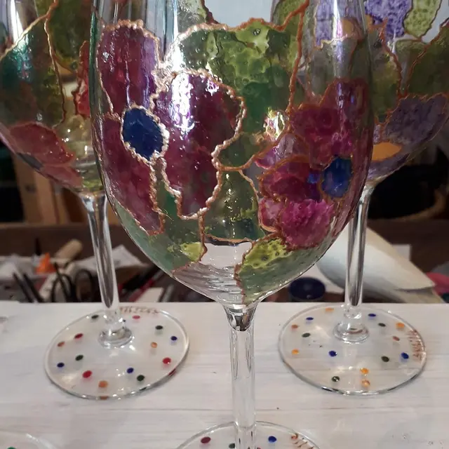 verre peint