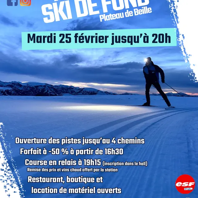 Nocturne Ski de fond_Les Cabannes
