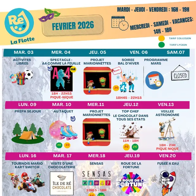 Animations Ré Jeunesse à La Flotte - février_La Flotte