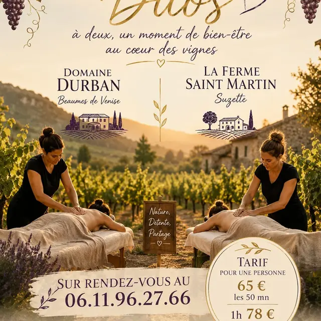 Zen'ergie, massage duo au domaine Durban_Beaumes-de-Venise