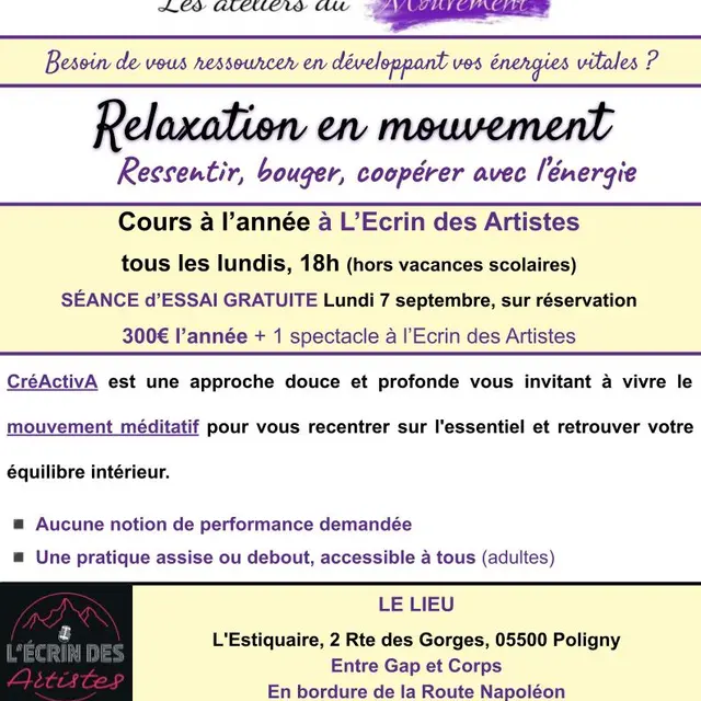 Affiche cours du lundi