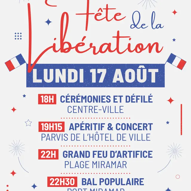 Fête de la Libération de la Londe les Maures : cérémonie, défilé, feu d'artifice et bal._La Londe-les-Maures