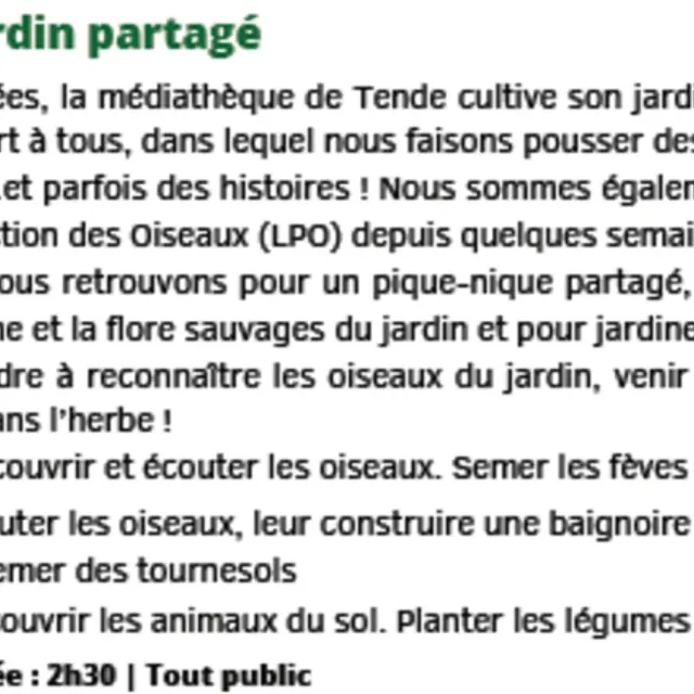 Activités au jardin partagé_Tende