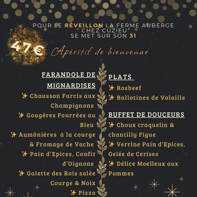 Repas du réveillon du jour de l'an - La Ferme Auberge Chez Cuzieu_Arvière-en-Valromey