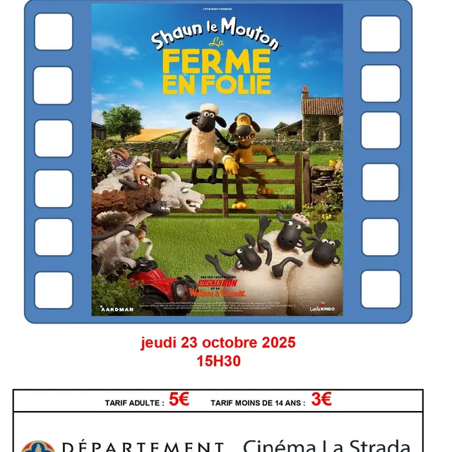 Cinéma :  Shaun le mouton : la ferme en folie _Roquebillière