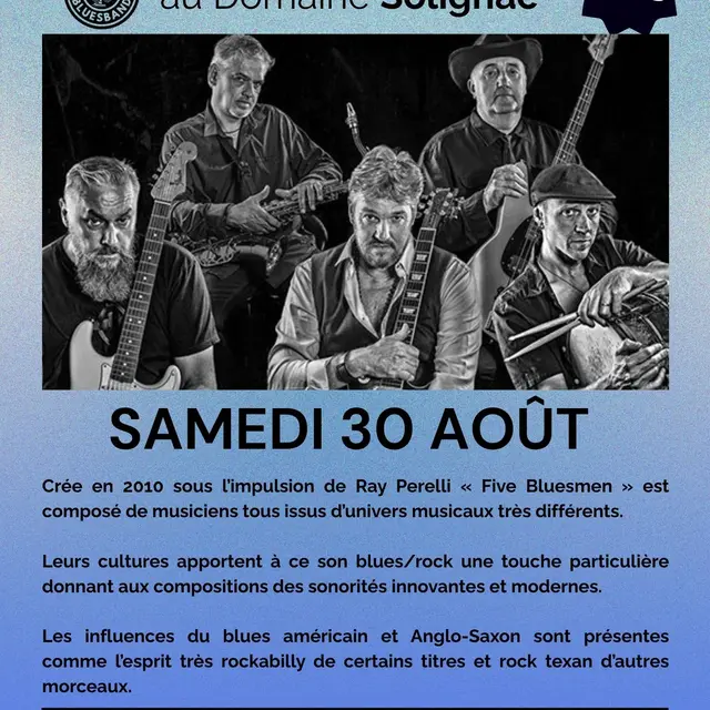 Soirée concert Five Blues Men au domaine Solignac_Hyères