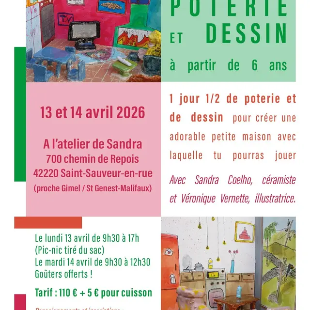 Stage poterie et dessin pour enfants_Saint-Sauveur-en-Rue